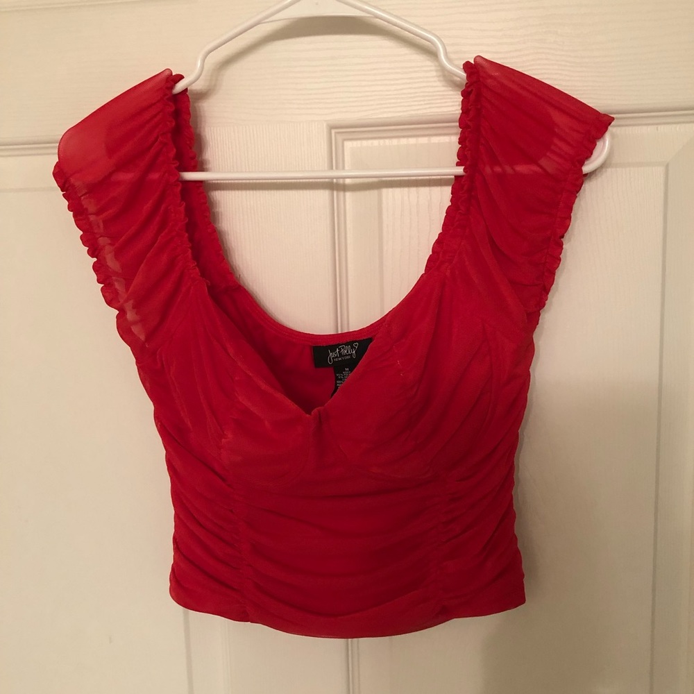 Just Polly red crop top